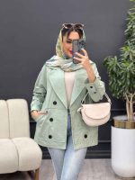 مانتو لینن آستین سه دکمه پشت پاگن کد 4921 - تصویر 4