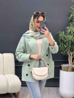 مانتو لینن آستین سه دکمه پشت پاگن کد 4921 - تصویر 11
