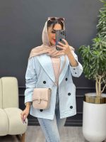 مانتو لینن آستین سه دکمه پشت پاگن کد 4921 - تصویر 9