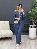 ست مانتو و شلوار تک جیب کد 4778 - تصویر 17