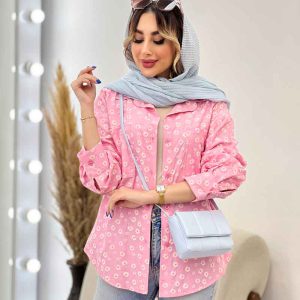 مانتو طرح گل بابونه دو جیب کد 4837