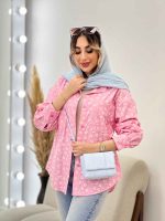مانتو طرح گل بابونه دو جیب کد 4837 - تصویر 7