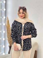 مانتو طرح گل بابونه دو جیب کد 4837 - تصویر 3
