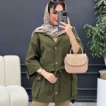 مانتو لینن آستین پاگن سر جیب دکمه کد 4902