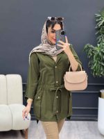 مانتو لینن آستین پاگن سر جیب دکمه کد 4902 - تصویر 9