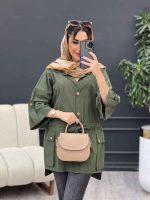 مانتو لینن آستین پاگن سر جیب دکمه کد 4902 - تصویر 6