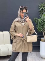 مانتو لینن آستین پاگن سر جیب دکمه کد 4902 - تصویر 2