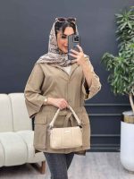 مانتو لینن آستین پاگن سر جیب دکمه کد 4902 - تصویر 12