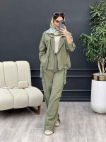 ست کت و شلوار جلو زیپ کد 4704 - تصویر 4