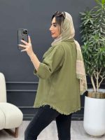 مانتو آستین پیله پایین ریش کد 4946 - تصویر 21