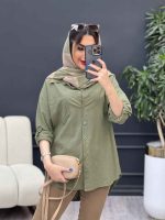 مانتو تک جیب پشت دکمه کد 4723 - تصویر 17