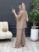مانتو شلوار آستین دو دکمه جیب نما کد 4935 - تصویر 15