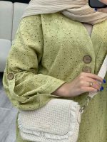 شومیز دو دکمه چوبی آستین پاگن کد 4942 - تصویر 9