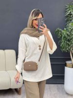 شومیز دو دکمه چوبی آستین پاگن کد 4942 - تصویر 7