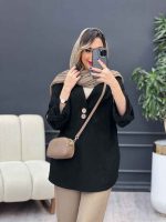 شومیز دو دکمه چوبی آستین پاگن کد 4942 - تصویر 10