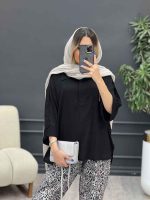 شومیز سه دکمه آستین پاگن کد 4923 - تصویر 13