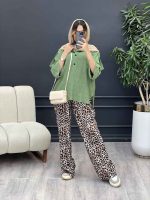 شومیز سه دکمه آستین پاگن کد 4923 - تصویر 3