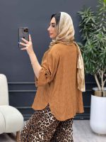 شومیز سه دکمه آستین پاگن کد 4923 - تصویر 4