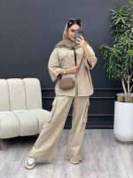 ست مانتو و شلوار دو جیب پیله کد 4940 - تصویر 7