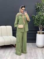 ست مانتو و شلوار دو جیب پیله کد 4940 - تصویر 4