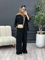 ست مانتو و شلوار دو جیب پیله کد 4940 - تصویر 12