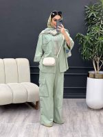 ست مانتو و شلوار دو جیب پیله کد 4940 - تصویر 9