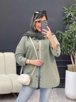 مانتو دو جیب زاپ دار لونا کد 4949 - تصویر 4