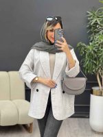 مانتو چهار دکمه دو جیب رویال کد 4939 - تصویر 12