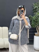 مانتو لینن آبرنگی آستین پاگن کد 4904 - تصویر 21