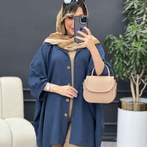 شومیز آستین کیمینو دکمه چوبی کد 4861