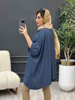 شومیز آستین کیمینو دکمه چوبی کد 4861 - تصویر 13