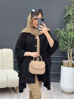 شومیز آستین کیمینو دکمه چوبی کد 4861 - تصویر 8