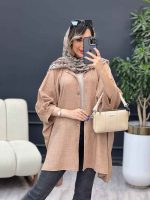 شومیز آستین کیمینو دکمه چوبی کد 4861 - تصویر 2