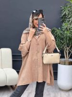 شومیز آستین کیمینو دکمه چوبی کد 4861 - تصویر 11