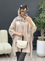 شومیز آستین کیمینو دکمه چوبی کد 4861 - تصویر 4