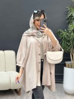 شومیز آستین کیمینو دکمه چوبی کد 4861 - تصویر 10