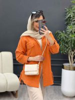 مانتو دو جیب پاکتی پایین بند کد 4932 - تصویر 13