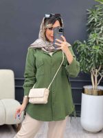 مانتو دو جیب پاکتی پایین بند کد 4932 - تصویر 19