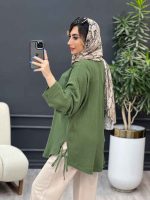 مانتو دو جیب پاکتی پایین بند کد 4932 - تصویر 5