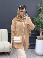مانتو دو جیب پاکتی پایین بند کد 4932 - تصویر 4