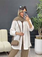 مانتو دو جیب پاکتی پایین بند کد 4932 - تصویر 18