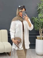 مانتو دو جیب پاکتی پایین بند کد 4932 - تصویر 11