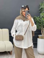 مانتو دو جیب پاکتی پایین بند کد 4932 - تصویر 16