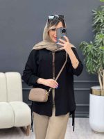 مانتو دو جیب پاکتی پایین بند کد 4932 - تصویر 15