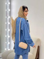 مانتو جین چهار جیب زاپ دار کد 4747 - تصویر 6