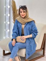 مانتو جین چهار جیب زاپ دار کد 4747 - تصویر 4