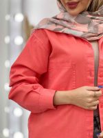 مانتو کتان دو جیب پرند کد 4950 - تصویر 10