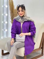 مانتو کتان دو جیب پرند کد 4950 - تصویر 28