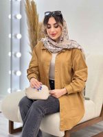 مانتو کتان دو جیب پرند کد 4950 - تصویر 11
