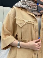 مانتو جیب پیله ریش دار کد 4947 - تصویر 8